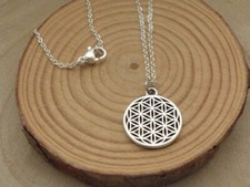 ✅ Halskette, 925 Sterling Silber plattiert +Anhänger Blume des Lebens, NEU ⭐⭐⭐⭐⭐