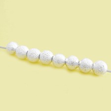 Metallperlen Stardust Rund 4 mm Farbe Silber 50 Perlen Spacer nenad-design AN669