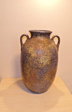 Bodenvase Amphore Keramik Ruscha  40 cm  Blau Erdtöne