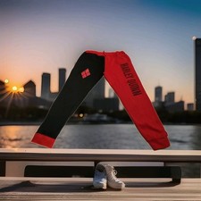 Jogginghose Baggy Mit HARLEY QUINN Schriftzug+Zeichen, Rot/Schwarz, Gr.3XL (XL)