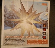 Leuchtender LED Stern, Innen/Außen 25 cm, Gelb