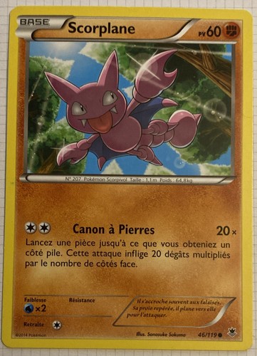 Pokemon karte 119 scorplane - pokemon, 46/119