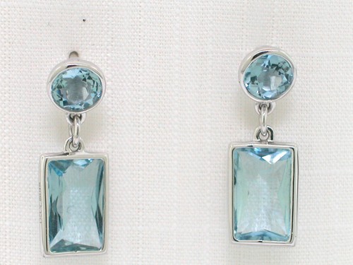 Paar aquamarin ohrhänger - aquamarin, 750