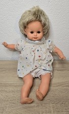 Nette Kunststoff Puppe MMM Drei-M Doll 38 cm Schlafaugen Stimme Sammler Vintage 