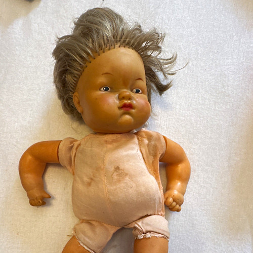 Babypuppe graues gerades haar - babypuppe,