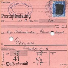 891380) SBZ Postanweisung mit