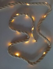 LED Lichterkette Jute Seil mit 20 Lichtern Lichtgirlande Lichterschlauch (E02)