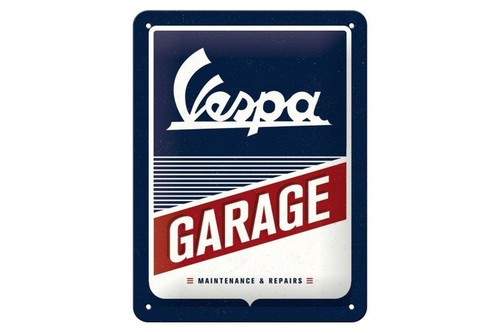 Blechschild vespa garage - "vespa,