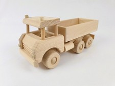 LKW Dreiachser, Holzspielzeug, Holzfahrzeug, Handarbeit, Lastwagen, 32x12x15 cm