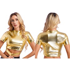 Damen Metallic Oberteile