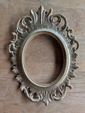 Prunkvoller  Messing Gold  Bilderrahmen Oval  Barockstil