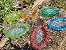 10 Teller Unterteller Platzteller Dekoteller Tischdeko Recycling Glas Farbig geb