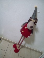 XXL Rentier Deko 76-114cm Ausziehbare Standfigur Filz Weihnachten Wichtel 