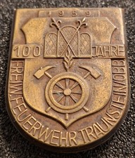 Feuerwehr Traunstein 100 Jahre Abzeichen Bayern Oberbayern Anstecknadel 
