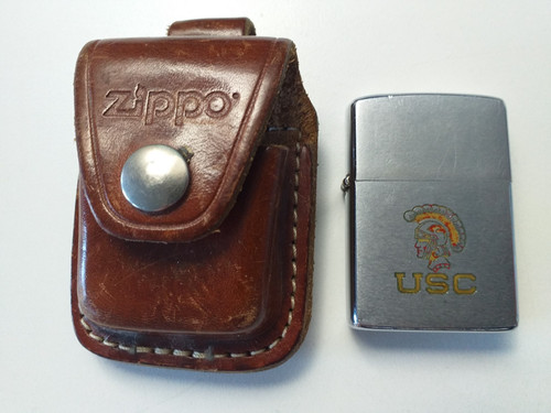 Feuerzeug zippo usc in leder - feuerzeug,