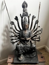 Guanyin Bronze Guss Statue antik 18. - 19.  JH, 11 kg, 63 cm