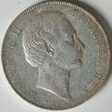 BAYERN 1 Taler 1868 Ludwig II