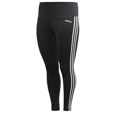 adidas Leggings 7/8 Fitnesshose Freizeithose Damen Übergrößen schwarz 3 Streifen