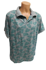 Shirt XL kurzarm grün T-Shirt Sport Herren Poloshirt Polo Kragen Palmen Druck