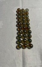 30 Glasmurmeln klar gold glänzend Dm 16 mm