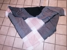 Stola aus Wolle grau rosa