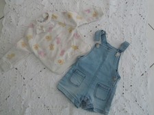 2 Teile...Kurze blaue Latzhose