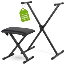 B-WARE Keyboardbank Klavierbank Klavierhocker Keyboardständer Keyboardstativ Set