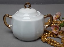 Zuckerdose mit Deckel aus Porzellan Goldenen Griffen u. Deckelknauf C 831