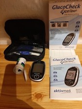 Gluco Check Aktivmed Blutzuckermessgerät Stechgerät Lanzetten Teststreifen neuw.