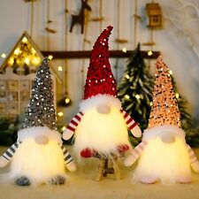 LED Weihnachten Deko Wichtel mit Licht Plüsch Weihnachtszwerg Figuren GNOME 30CM