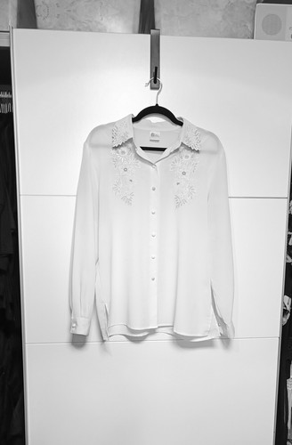 Elegante weiße vintage bluse - elegante,
