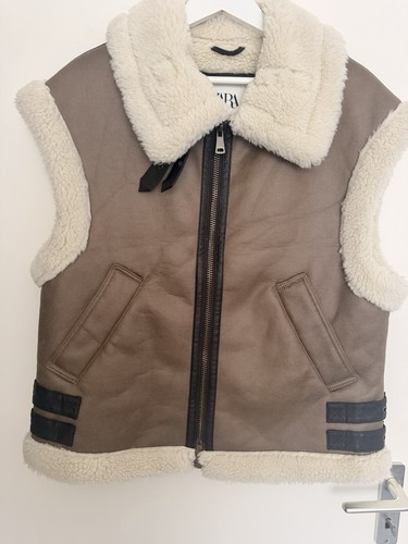 Zara weste mit kunstfell s - weste,