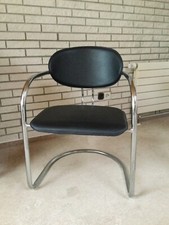 Designerstuhl, Freischwinger - Chrom, Leder - neuwertig