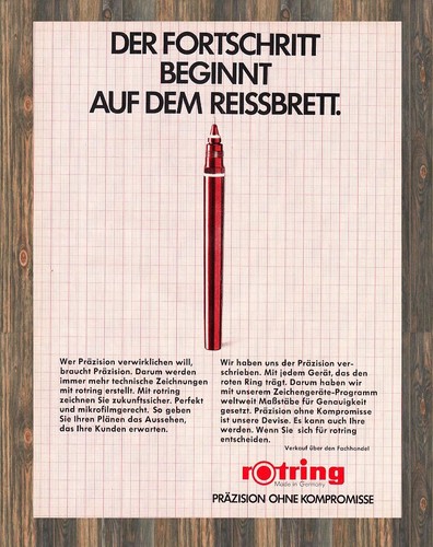Rotring reklame werbeanzeige - rotring,