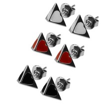 Trendige Ohrstecker Blume Füße Herz Stern rund eckig rot weiß schwarz silbern 