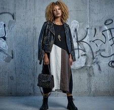 Damen schwarz Kunst Leinen