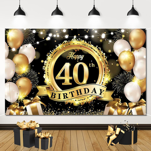 Geburtstag banner schwarz - 40.,