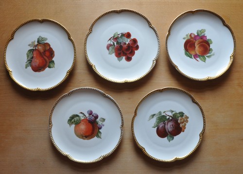 Fünf schöne obstteller mit - schöne,