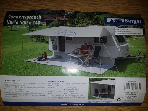Sonnenvordach wohnwagen vario - sonnenvordach,