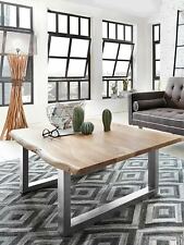 Couchtisch Beistelltisch 90 x 90 cm Natur Silber B-WARE 41476