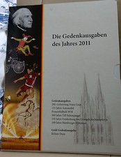 Die Gedenkausgaben des Jahres 2011, 6 Stück, ohne Gold-Ausgabe, siehe Bilder