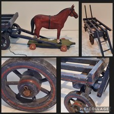 antiker Pferdewagen Heuwagen Spielzeug Wagen Holz alt Anhänger Bauernhof Bauer