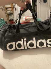 Sporttasche,Adidas,original,Streetball,schwarz,benutzt, Tasche,Leder,Retro 1990