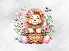 Osterlöwe rosa Korb Vinyl