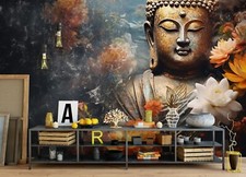 3D Buddha Statue Blume Q9878 Tapete Wandgemälde Fototapete Selbstklebend Kay