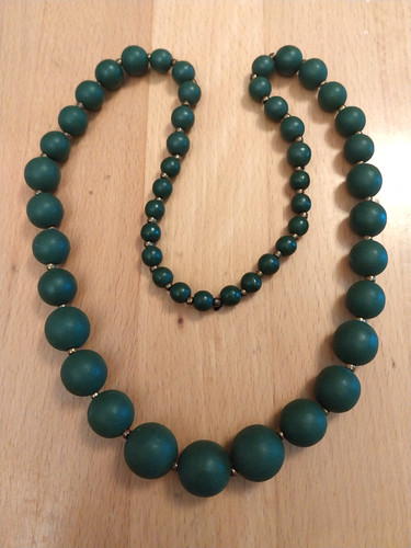 Holz modeschmuck kette grün - holz,