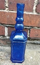 Vintage glas flasche blau - glas,