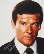 ROGER MOORE Original Autogramm signiertes 20x25 Großfoto Portrait James Bond 007