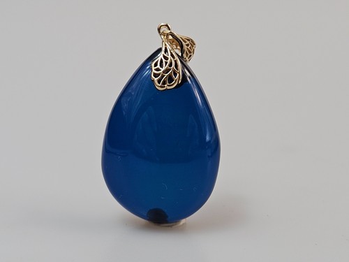 Blauer bernsteinanhänger - blauer,