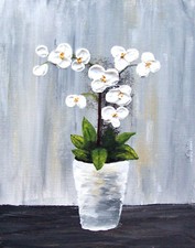 ORIGINAL HANDBEMALTE ORCHIDEE